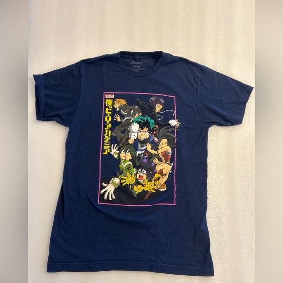 My Hero Academia-Shirt Mens Medium-Blue Graphic Short Sleeve Cotton Adult-Anime - Picture 2 of 11